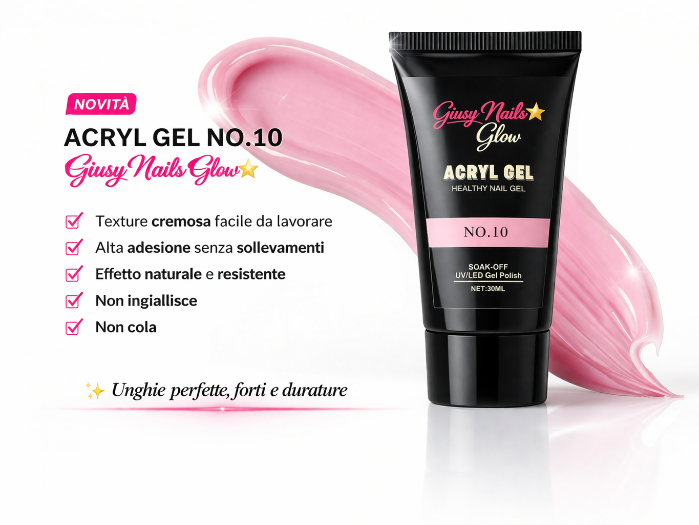 ACRYL GEL NO.10 – Gel Acrilico Professionale | Giusy Nails Glow ⭐️