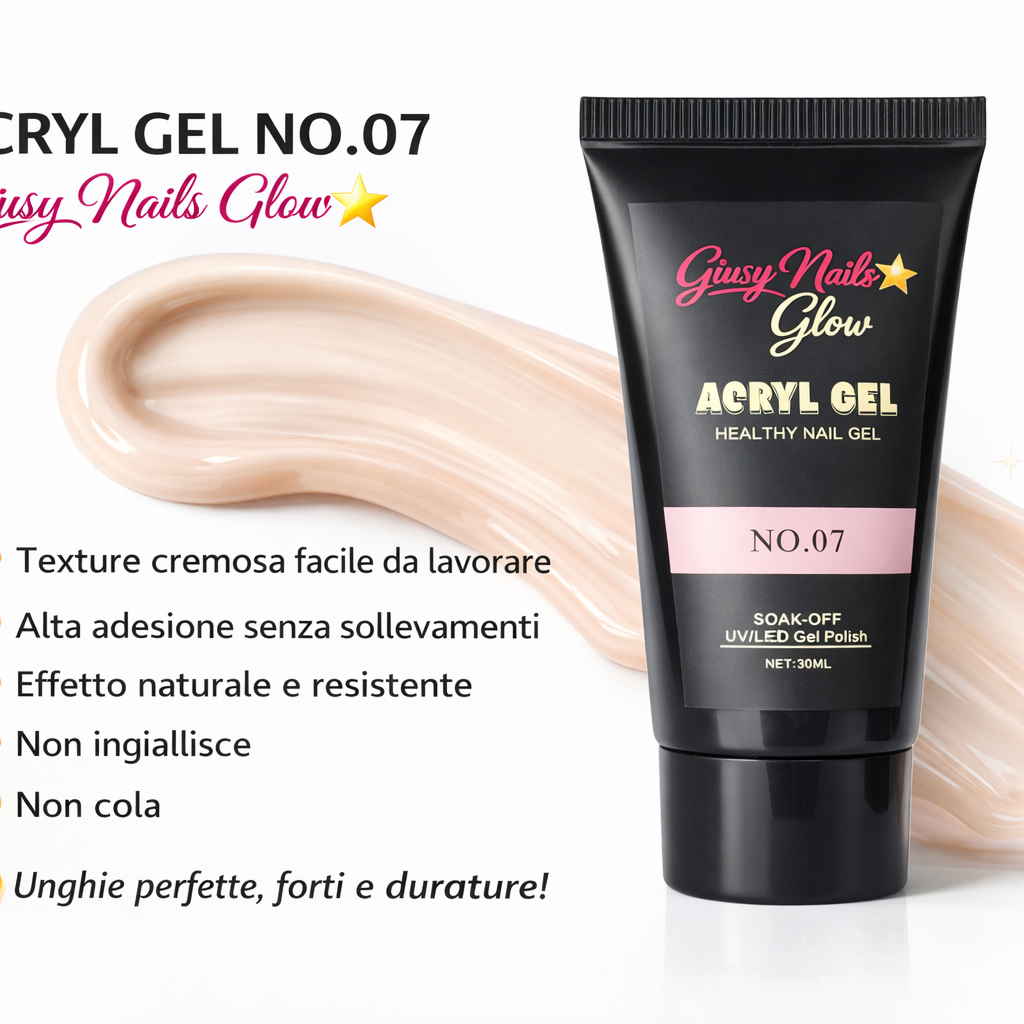 ACRYL GEL NO.07 – Gel Acrilico Professionale | Giusy Nails Glow ⭐️