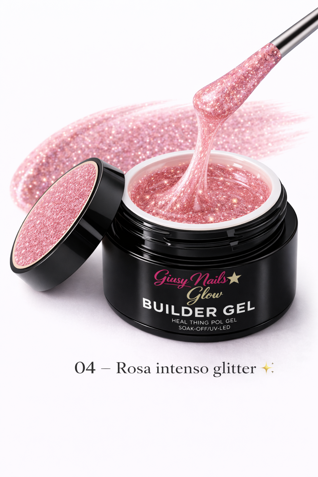 Builder Gel Glitter Rosa Intenso 04 – Giusy Nails Glow ⭐️