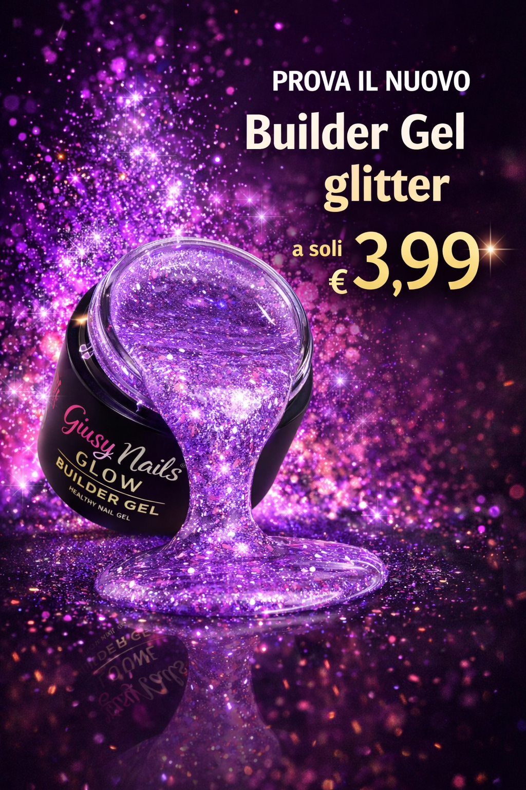 Builder Gel Glitter Giusy Nails Glow – Gel Costruttore Glitterato Professionale