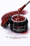 Builder Gel Glitter Rosso Scuro Intenso 34 – Giusy Nails Glow ⭐️