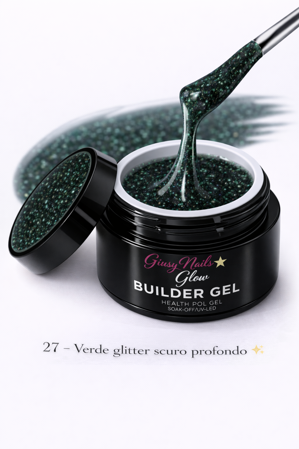 Builder Gel Glitter Verde Scuro Profondo 27 – Giusy Nails Glow ⭐️