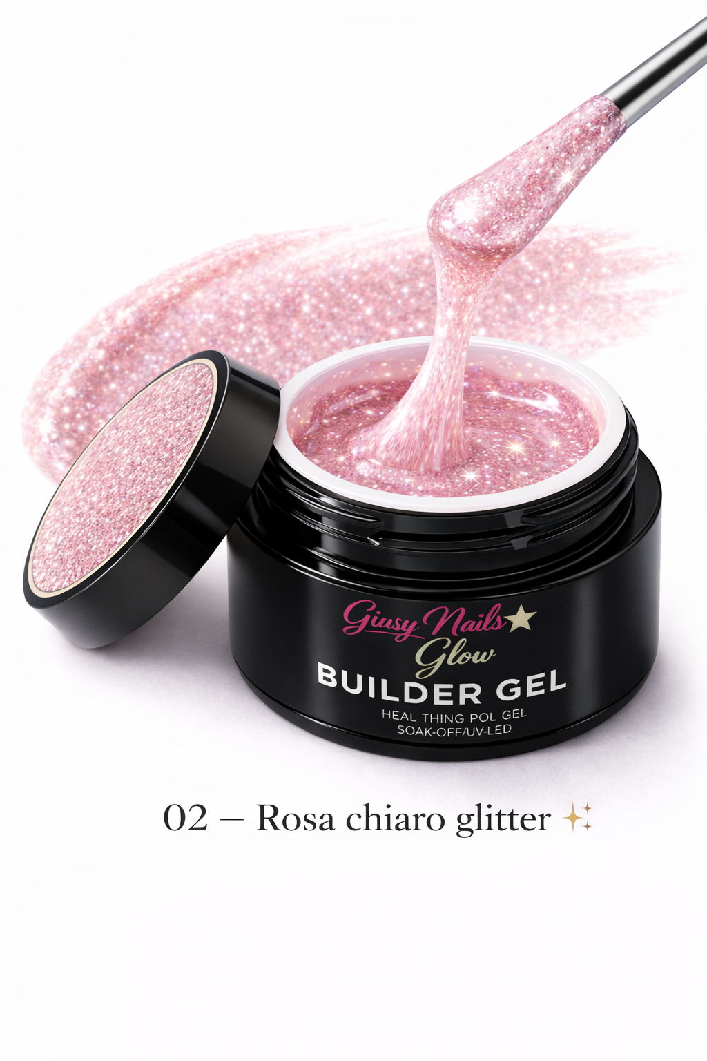 Builder Gel Glitter Rosa Chiaro 02 – Giusy Nails Glow ⭐️