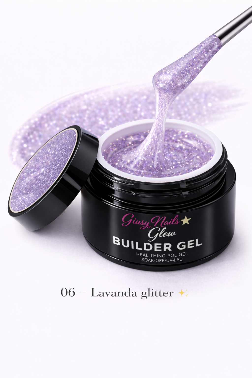Builder Gel Glitter Lavanda 06 – Giusy Nails Glow ⭐️