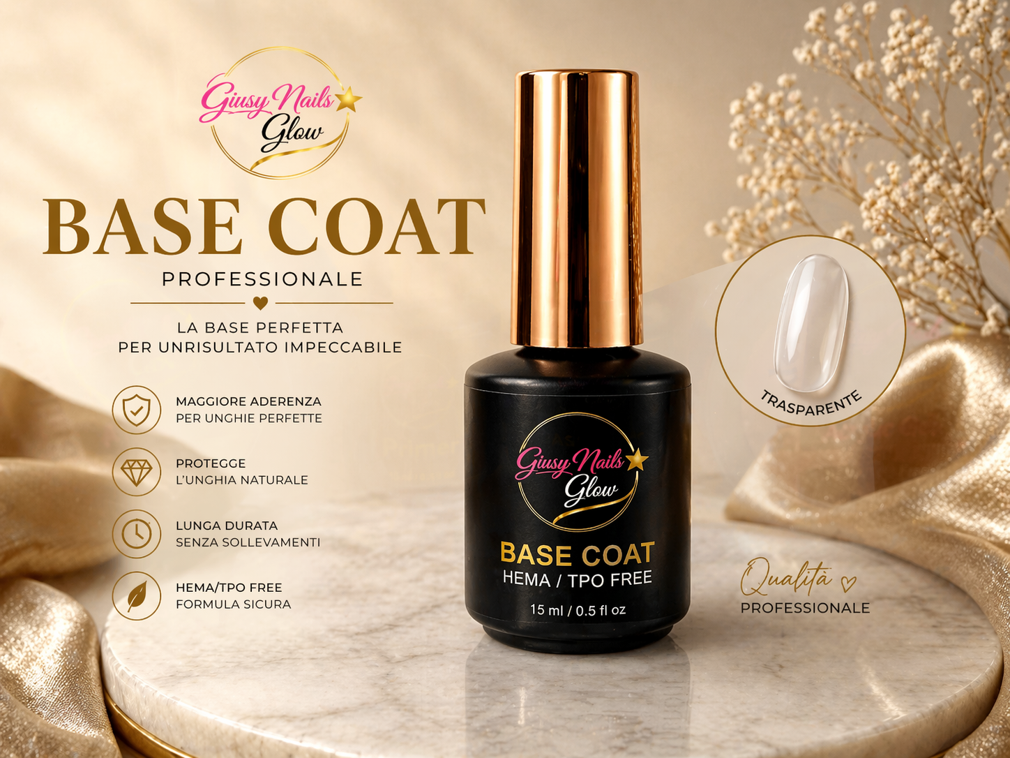 Base Coat 15ml – Giusy Nails Glow ⭐️