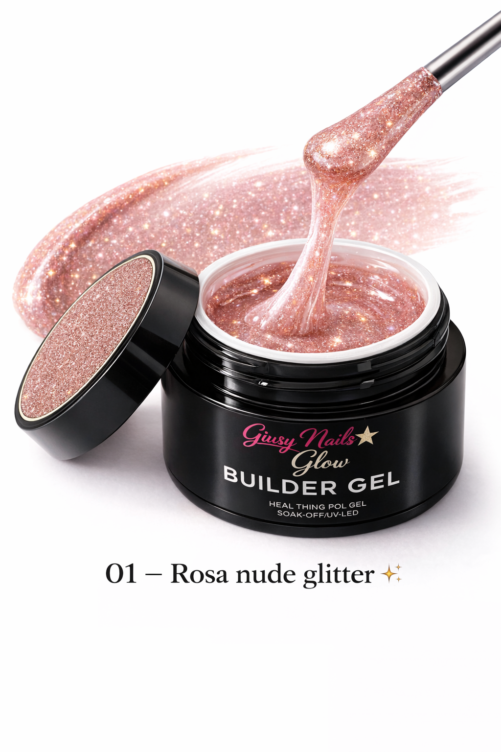 Builder Gel Glitter Rosa Nude 01 – Giusy Nails Glow ⭐️