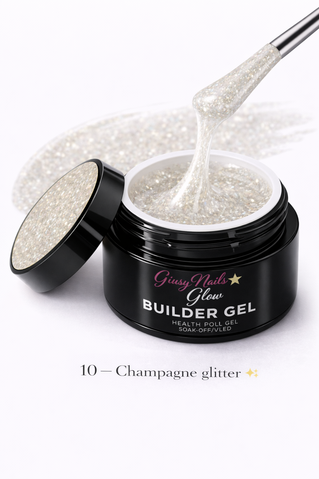 Builder Gel Glitter Champagne 10 – Giusy Nails Glow ⭐️