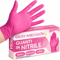 Guanti in Nitrile Rosa Professionali per Onicotecniche – 30 Pezzi)