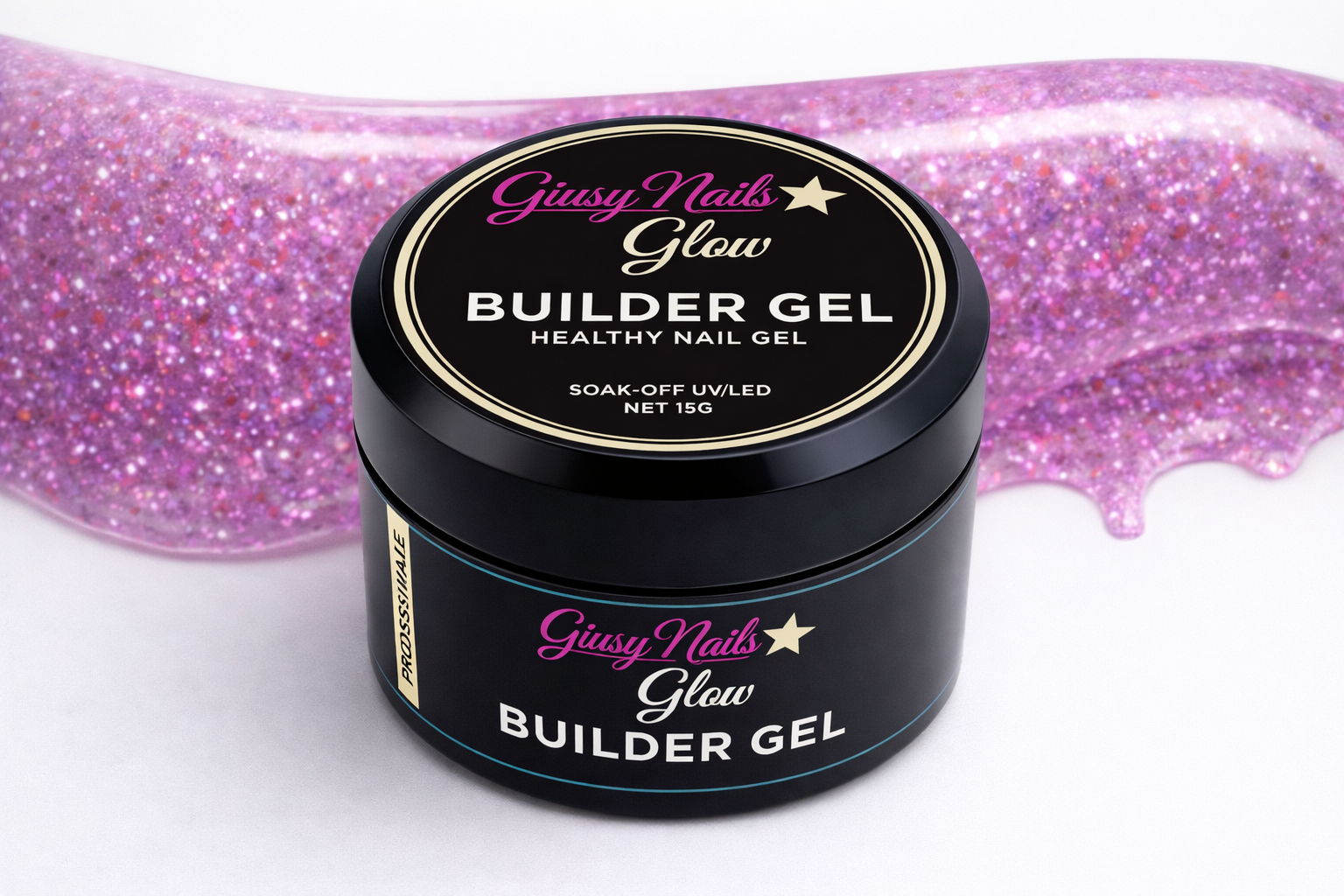 Builder Gel Glitter 15 ml Giusy Nails Glow – Colori Brillanti