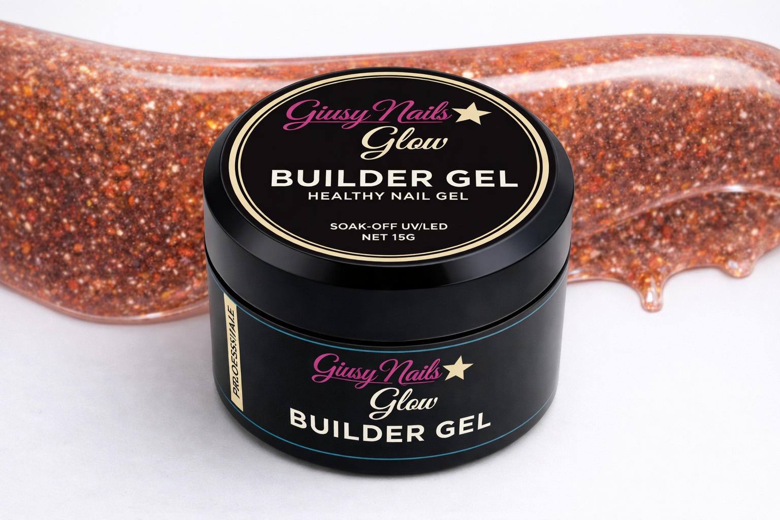 Builder Gel Glitter 15 ml Giusy Nails Glow – Colori Brillanti