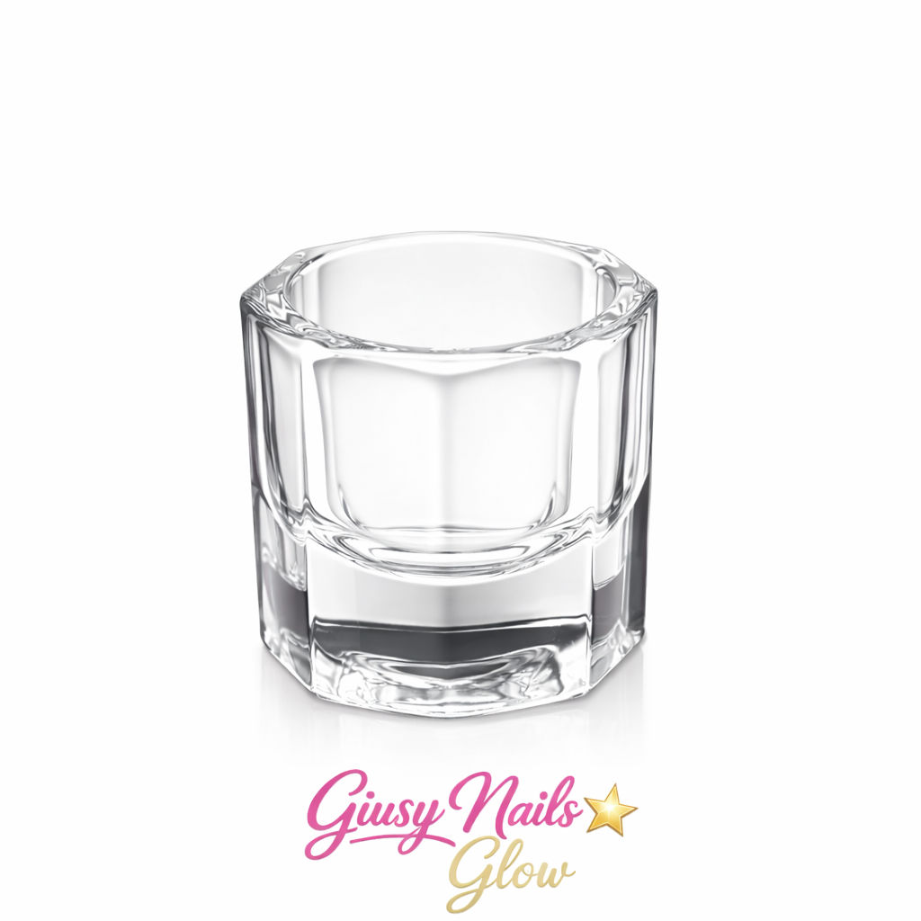 Porta pennelli in vetro trasparente per unghie – Acrilico e monomero liquido