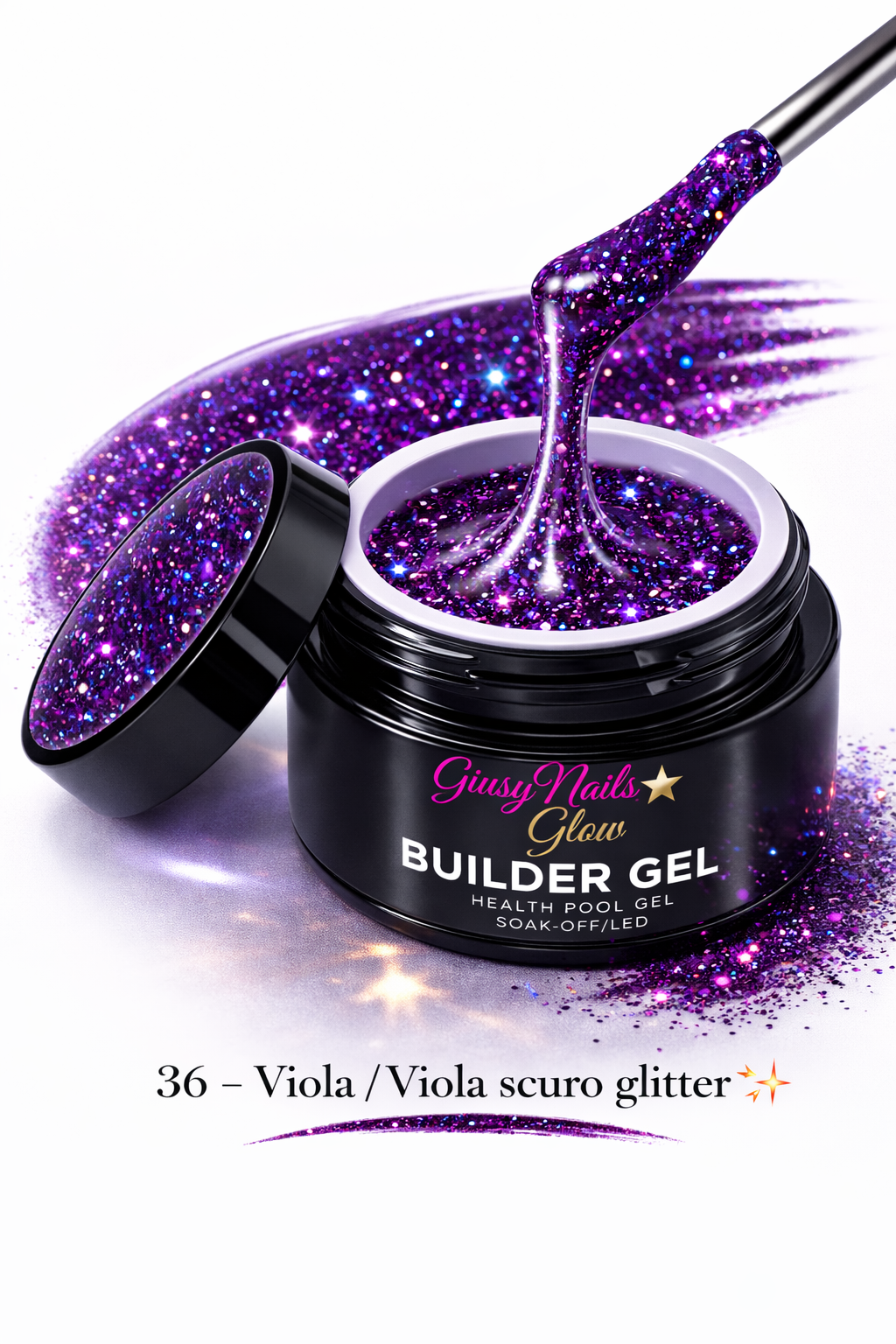 Builder Gel Glitter Viola Scuro 36 – Giusy Nails Glow ⭐️