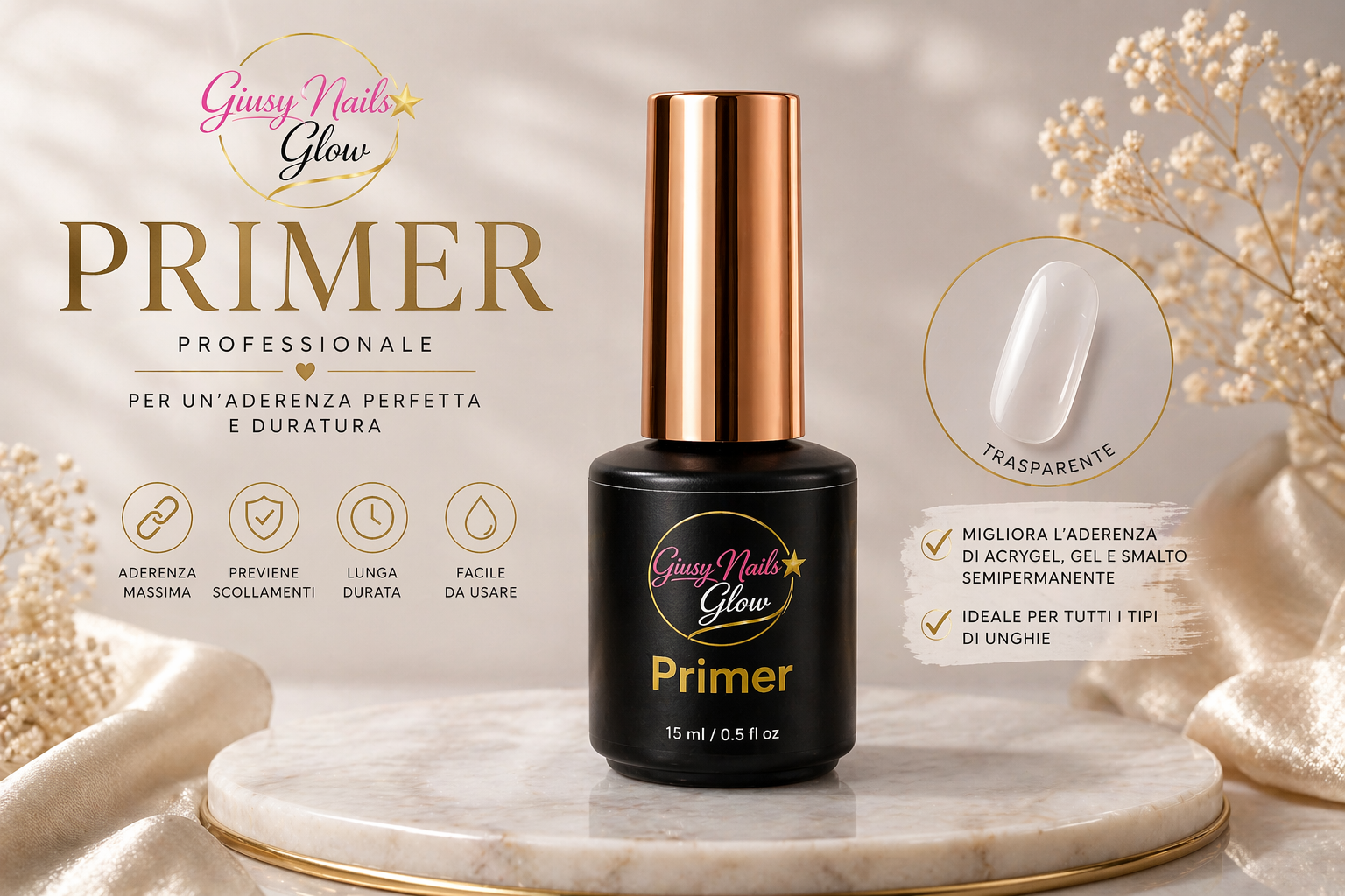 Primer Unghie 15ml – Giusy Nails Glow ⭐️