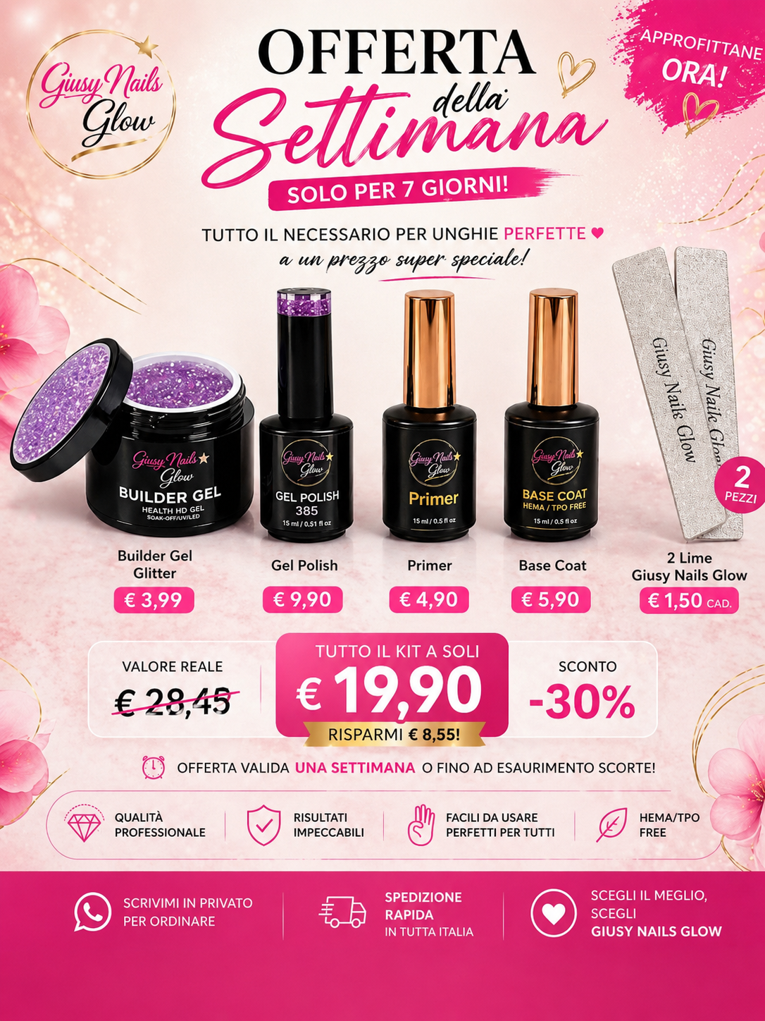 💜 Kit Offerta Settimanale -30% Giusy Nails Glow 💜